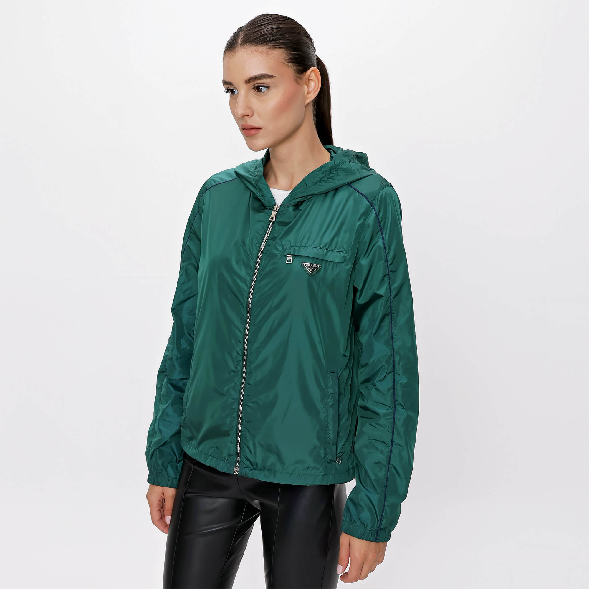 Prada - Green Nylon  With Zipper Jacket